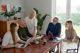 Kind team in a strategy session