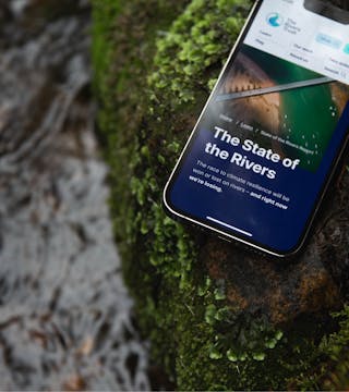 Shot in the environment, a mobile-optimised website for The Rivers Trust website