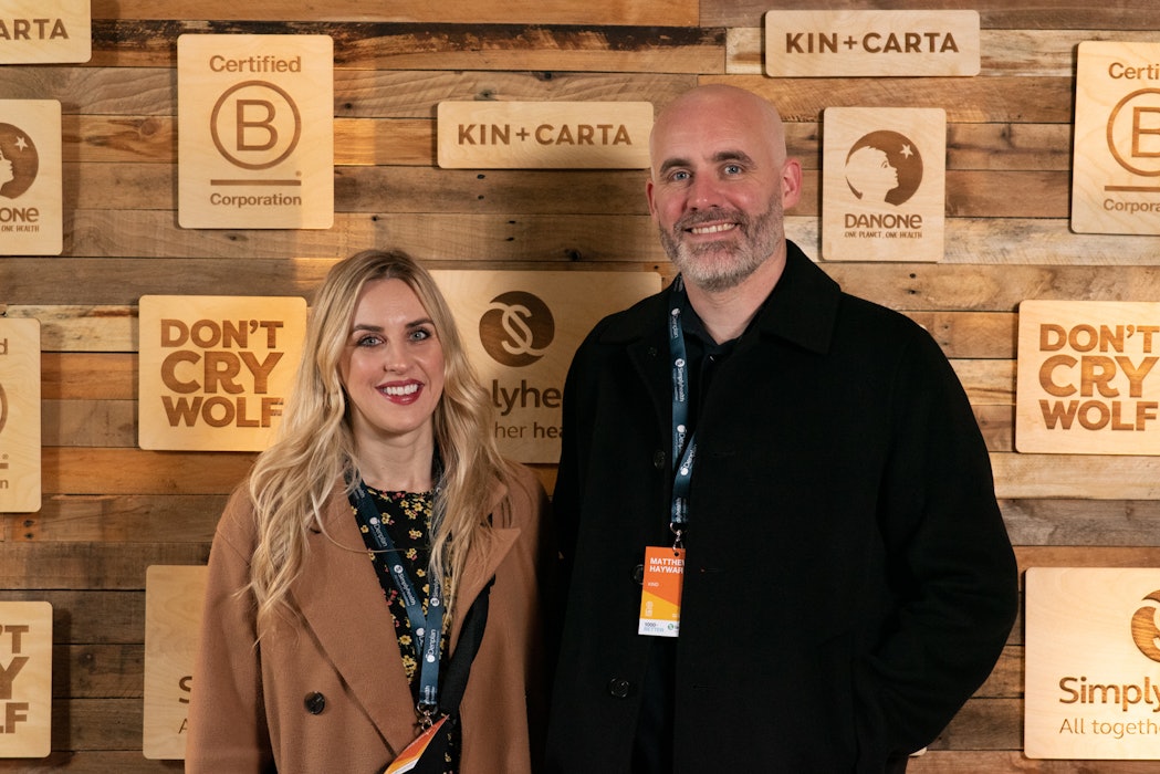 Kind co-owners, Michelle and Mat, at B Corp's 1000x Better event
