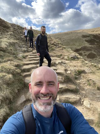 Selfie picture of the Kind team on a walk in Derbyshire