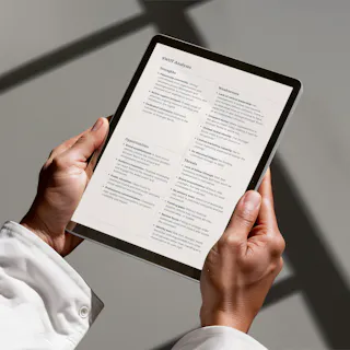 A SWOT analysis on a tablet device