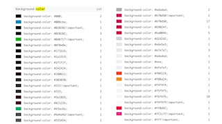 A list of background-colours used on the Sheffield Hallam University website. There are a lot.