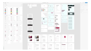 Screenshot of Adobe XD file containing Sheffield Hallam University UI toolkit