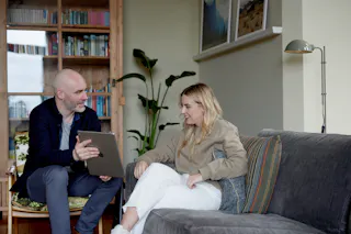 Mat and Michelle chatting