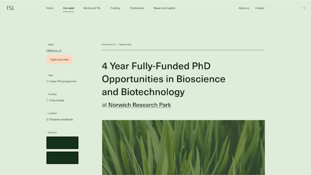 A desktop mockup of a publication on The Sainsbury Laboratory website