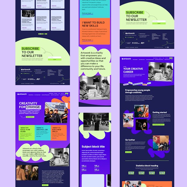 Artswork website components