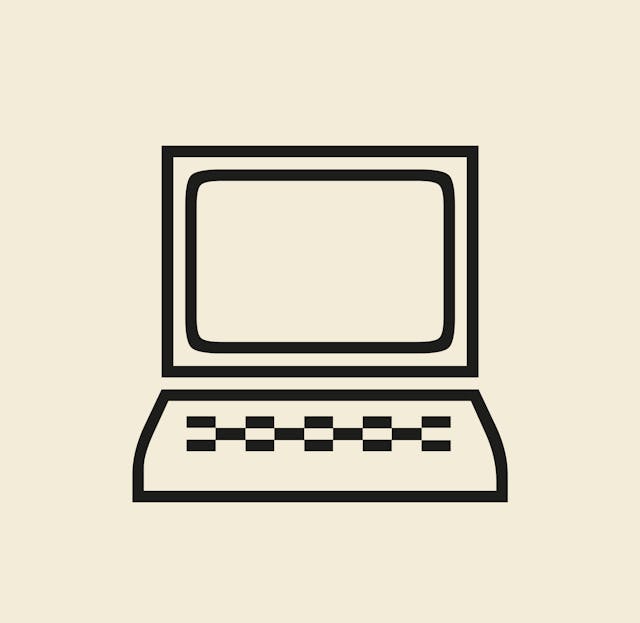 An icon from Base 51 guidelines - A computer terminal with monitor