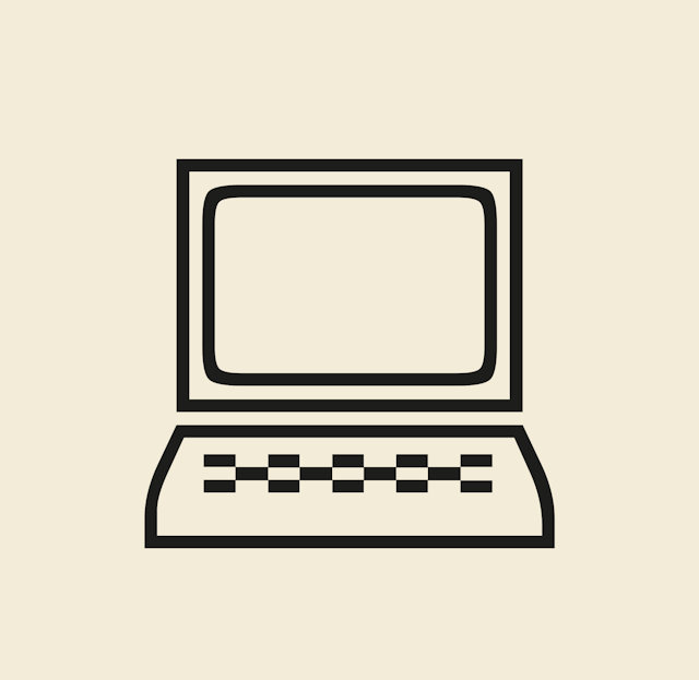 An icon from Base 51 guidelines - A computer terminal with monitor