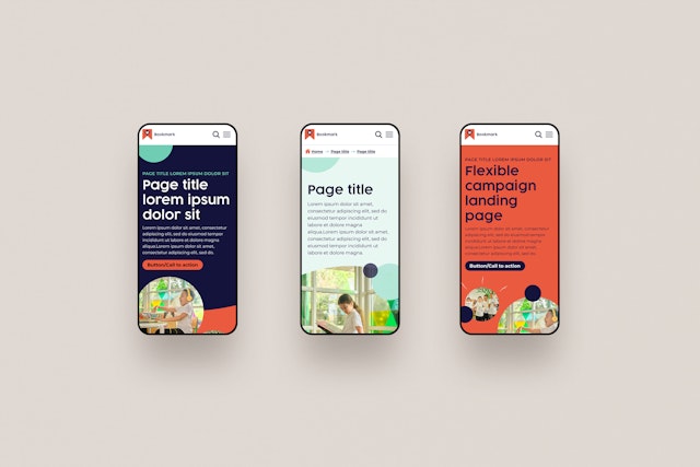 Bookmark website designs on mobile screens