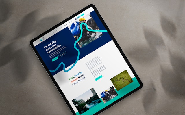 The Rivers Trust website on a tablet device