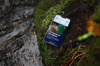 Shot in the environment, a mobile-optimised website for The Rivers Trust websited