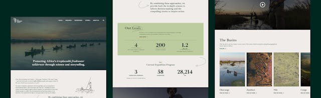 Cross-sections of The Wilderness Project homepage