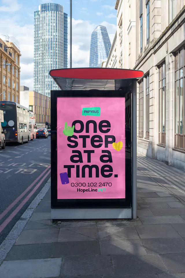 Papyrus poster at a bus stop