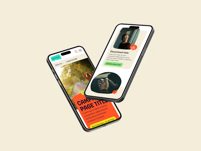 Papyrus campaign page showing on iphone screens