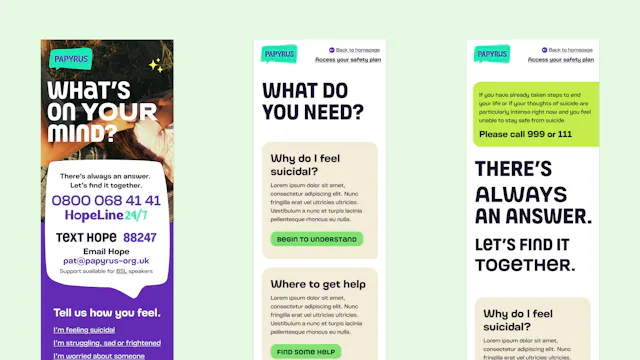 Papyrus website screens